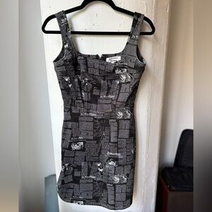 Reformation Newspaper Print Mini Dress